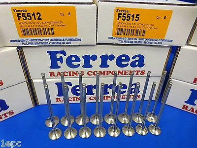 Ferrea 5000 Valves Flat Honda Civic 1.6 SOHC 1992-20 D16 D16Y8 D16Y7 D16Y5 D16Z6 • $214.99