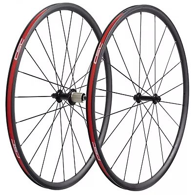 $424.99 • Buy 700C Road Bike Carbon Wheels With Powerway Ceramic Bearing V-brake Hubs  R13 R36