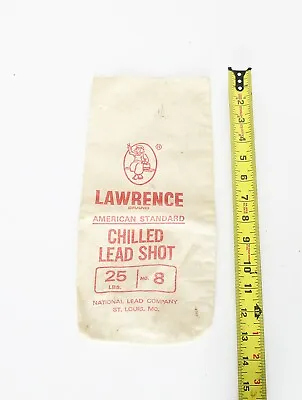 Vintage - Lawrence Brand Chilled Lead Shot  25 Lbs  No. 8  Empty Canvas Bag  • $16.99