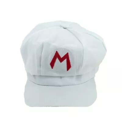 White Fire Mario Bros Hat Cap Fancy Dress Game Italian Super Plumber Costume • £4.99