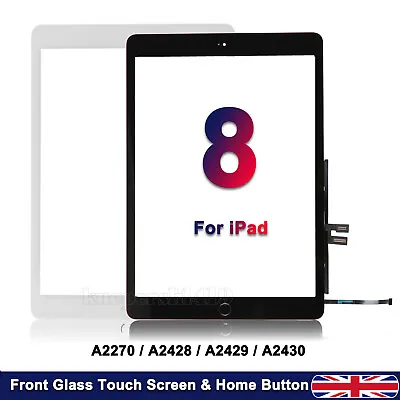 For IPad 2020 8th Gen 10.2  Generation Touch Screen Digitizer Glass Replacement • £10.12