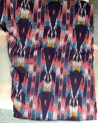 Cotton Fabric Ikat Stripe Weave 2 M Length 116 Cms Width Vintage Ethnic • £20