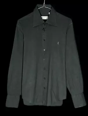 YSL Yves Saint Laurent Men's Vintage Black Button-Up Shirt Long Sleeve • $39