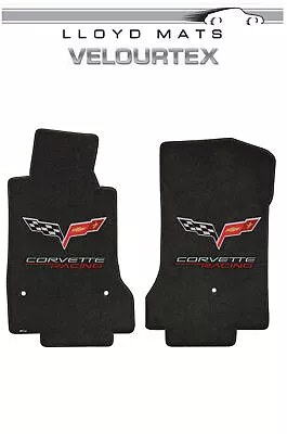 $160.99 • Buy 2005-2007.5 Early C6 Corvette Lloyd Velourtex Frt Floor Mat Ebony Black Racing