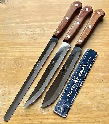 NICE Vtg MEDALLION 9”/7.25”/6.75” Stainless Japan Slicing/Carving/Butcher Knives • $54.05