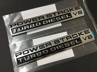 2pc POWER STROKE Turbo DIESEL V8 DOOR Fender EMBLEM BADGE FOR 05-10 F-350 F-250 • $20.99