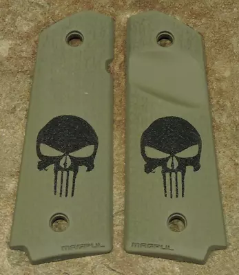 MAG PUL 1911 GRIPS Panels FDE/BLACK PUNISHE R SKULL • $32.99