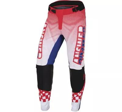 Answer Racing A22 Elite Revolution MX Off-Road Pant Red/Blue Men's Sizes 28 - 42 • $34.99