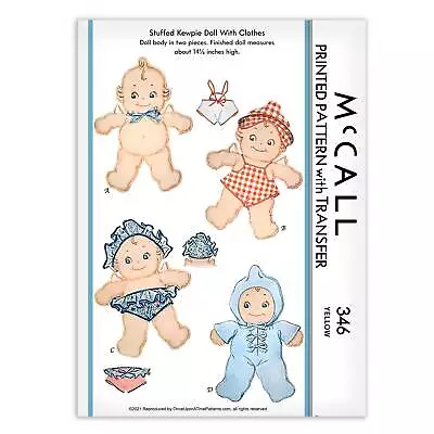 McCall Sewing Pattern KEWPIE DOLL With CLOTHES Soft Rag Cherub Doll 346 • $6.99