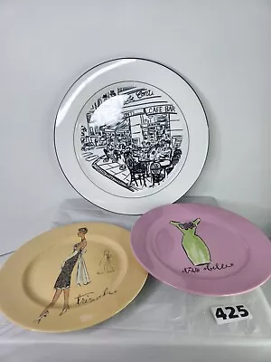 Mikasa Parisian Scenes 1 Dinner Plate Rosanna 2 Salad Plates 1 Pink 1 Tan Lot • $22.30