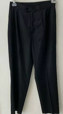 ZANG TOI Loro Piana Super 130's Wool Pants Four Seasons Black Small Flat Front • $79