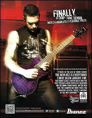 Sleeping Giant Eric Gregson 2011 Ibanez ARZ Guitar Ad 8 X 11 Advertisement Print • $4