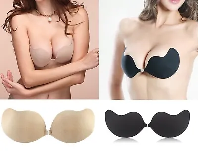 £4.29 • Buy Adhesive Push Up Lycra Silicone Stick On Gel Strapless Backless Invisible Bra UK
