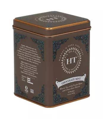 Premium Black Tea With Chocolate Mint Flavor - 20 Sachets Per Tin • $9.56