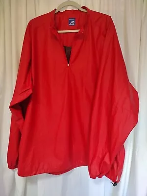 Mizuno Golf Half Zip Red Rain Lined Jacket XXL 48-50 Lightweight Durable • $48