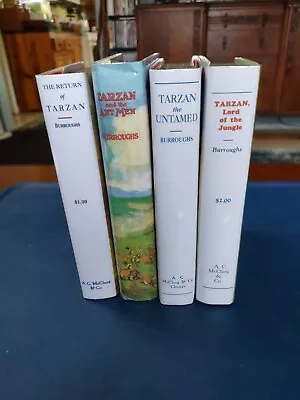 4 TARZAN BOOKS In 1st Edition Fax Dustjackets      Edgar Rice Burroughs Fine • $39.50