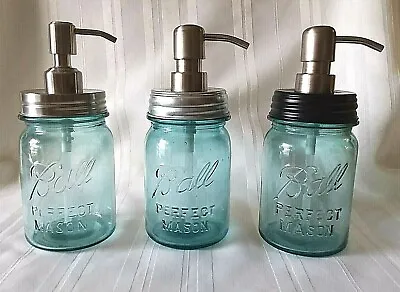 Antique BALL Soap Pump Dispenser  PERFECT MASON  Jar (1923-33) STAINLESS Or Kit • $1.98