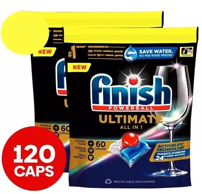 2x 60 Pack Finish Powerball Ultimate All In 1 Dishwashing Caps • $57