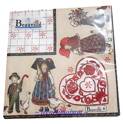 £6.96 • Buy BEAUVILLE PAPER NAPKINS French 3-Ply Lunch Picnic Party ALSAC Mon Village New