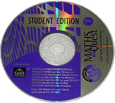 Maths Quest 7 Student Edition PC CD Rom 2003 Educational • $5.36