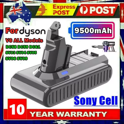 9500mAh Sony Battery For Dyson V6 DC58 DC59 DC61 DC62 SV03 SV09 Animal Vacuum QP • $34.99