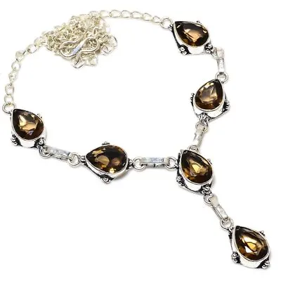 $10.98 • Buy Smoky Topaz Gemstone 925 Sterling Silver Jewelry Necklace 18  V929