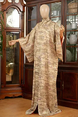 Dear Vanilla Japanese Silk Kimono Women's Robe Gown Authentic Japan Made Vintage • $45