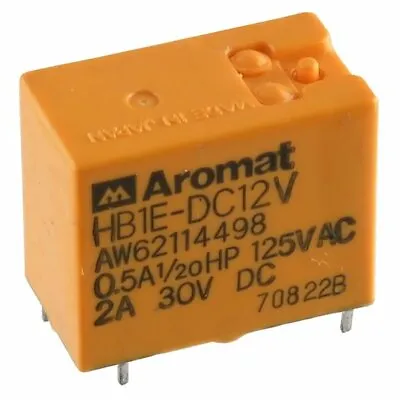 1pc Aromat Relay 12VDC 400Ohm 2ADC/1AAC SPDT (20x11x16.3mm) THT Sub Miniature  • $24