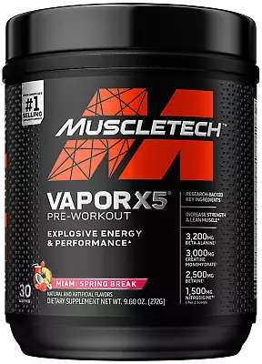 Muscletech Vapor X5 Pre-Workout Powder Explosive Energy 9.6 Oz 30 Servings • $19.97