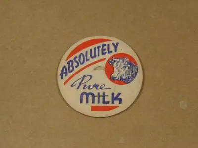 Vintage Milk Bottle Cap Top Cardboard Absolutely Pure Milk • $2.95