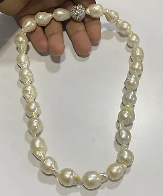 QVC Judith Ripka 11.5mm Ming Cultured Pearl Necklace Pre-owned Jewelry • $51