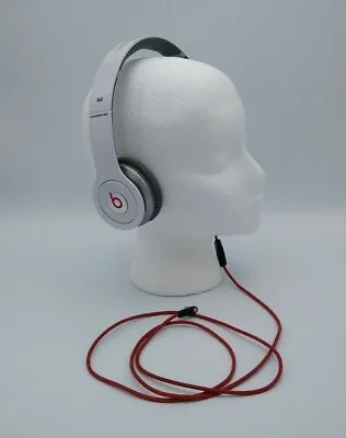 Beats Solo HD Monster Headphones Dr. Dre Wired White Red Cord Tested - As Is • $35