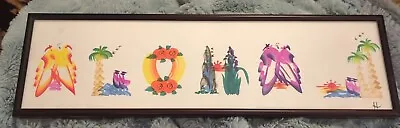 Vintage Framed Aloha Watercolor Art Painting Hawaii Signed H By Artist 17.5 X5   • $20