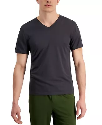 Id Ideology Men Birdseye Mesh V-Neck T-Shirt Deep Charcoal Size L 1493 • $5.25