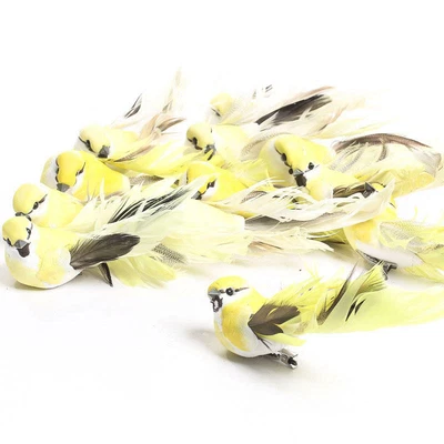 $32.12 • Buy Colorful Yellow Ombre Faded Artificial Mushroom Birds