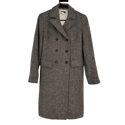J. Crew Women’s Tweed Double Breasted Wool Coat Size 4 Brown Made In Singapore • $125.99
