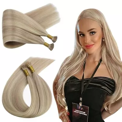 Ugeat I Tip Hair Extensions Human Hair Blonde Itip Human Hair Extensions Ash ... • $91.81