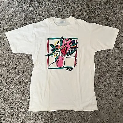 Vintage 1993 Sgt. Leisure Picasso Art T-Shirt XL Maui Hawaii Flowers Floral USA • $15