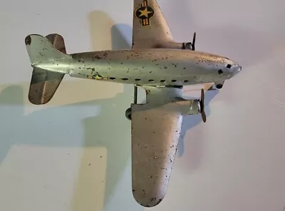 Vintage Marx Tin Toy Airplane Plane U.S. Bomber Steel Made In USA • $59.99