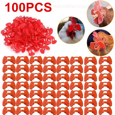 100pcs Pinless Chicken Peepers Pheasant Poultry Blinders Spectacles No Fight US • $12.13