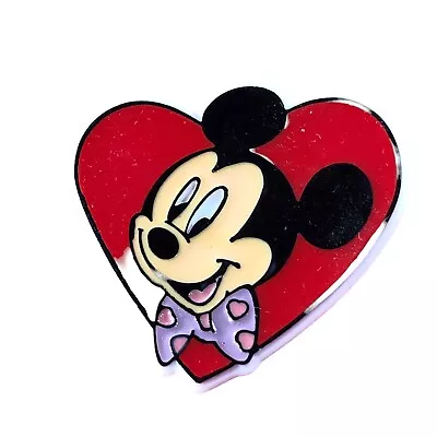 Vintage Mickey Mouse Disney Heart Lapel Pin Valentine Plastic Gibson Greeting • $16.99