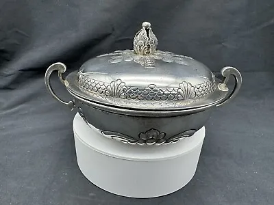 Vintage Udall & Ballou Sterling Silver Handled Bowl W/ Lid 319 Grams • $496.99