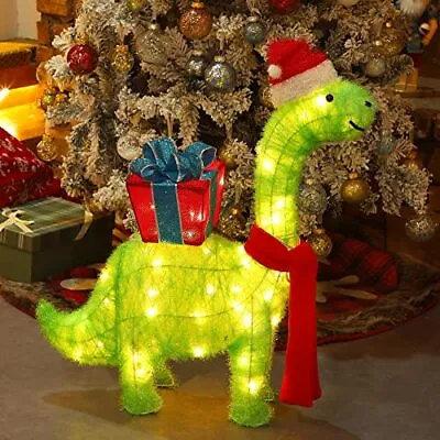 $89.99 • Buy 2 Ft Christmas Lighted 3D Dinosaur Outdoor Indoor Decorations For Home Clearance