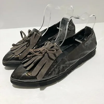 Kennel & Schmenger Patent Leather Loafer Shoes UK 5.5 Croc Tassel Lightweight • £23.06