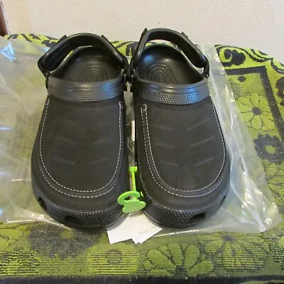 Crocs Mens Yukon Vista Ll Clog Size 10 Black Slip On Casual & Comfortable Shoes • $46.45
