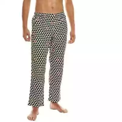 J.Mclaughlin Evergreen Lounge Pants Men's SZ XL Black White Triangles All Cotton • $19.71