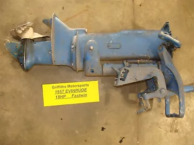 1957 EVINRUDE 7.hp Outboard Motor Lower Unit Power Prop Transom Clamp Tiller Arm • $225