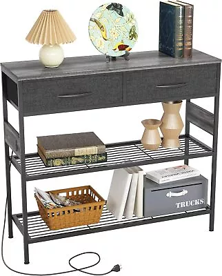 COTUBLR Console Table With 2 Drawers 39“ Entryway Table With Storage Shelves 3  • $162.74