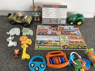 Job Lot Baby Toys Assortedwooden Jeep & AnimalspuzzleRattles Etcsee Pictures • £11