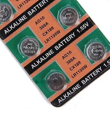 100 X AG10 LR1130W CX189 389A 1.5v Button/Coin Batteries Alkaline Uk Seller • £5.99